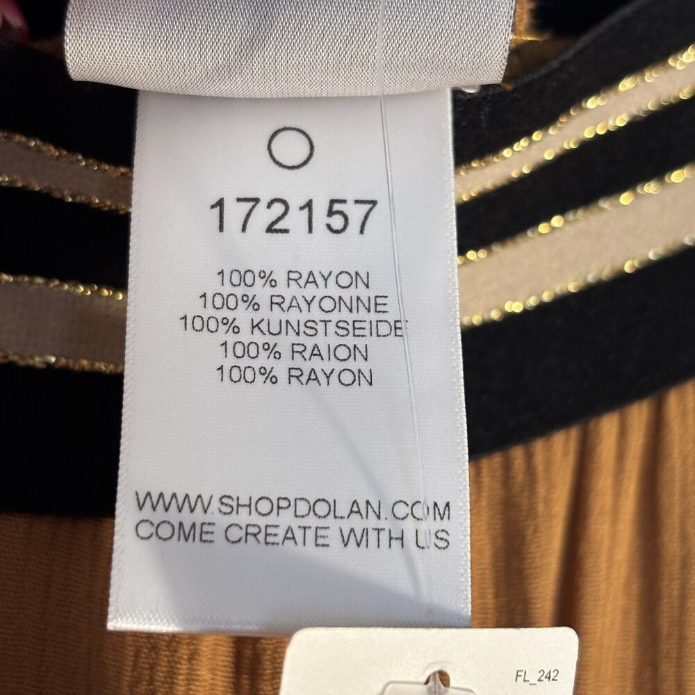 Dolan Left Coast Collection Wide-Leg Gold Pants With Striped Waistband Size M - Picture 9 of 11